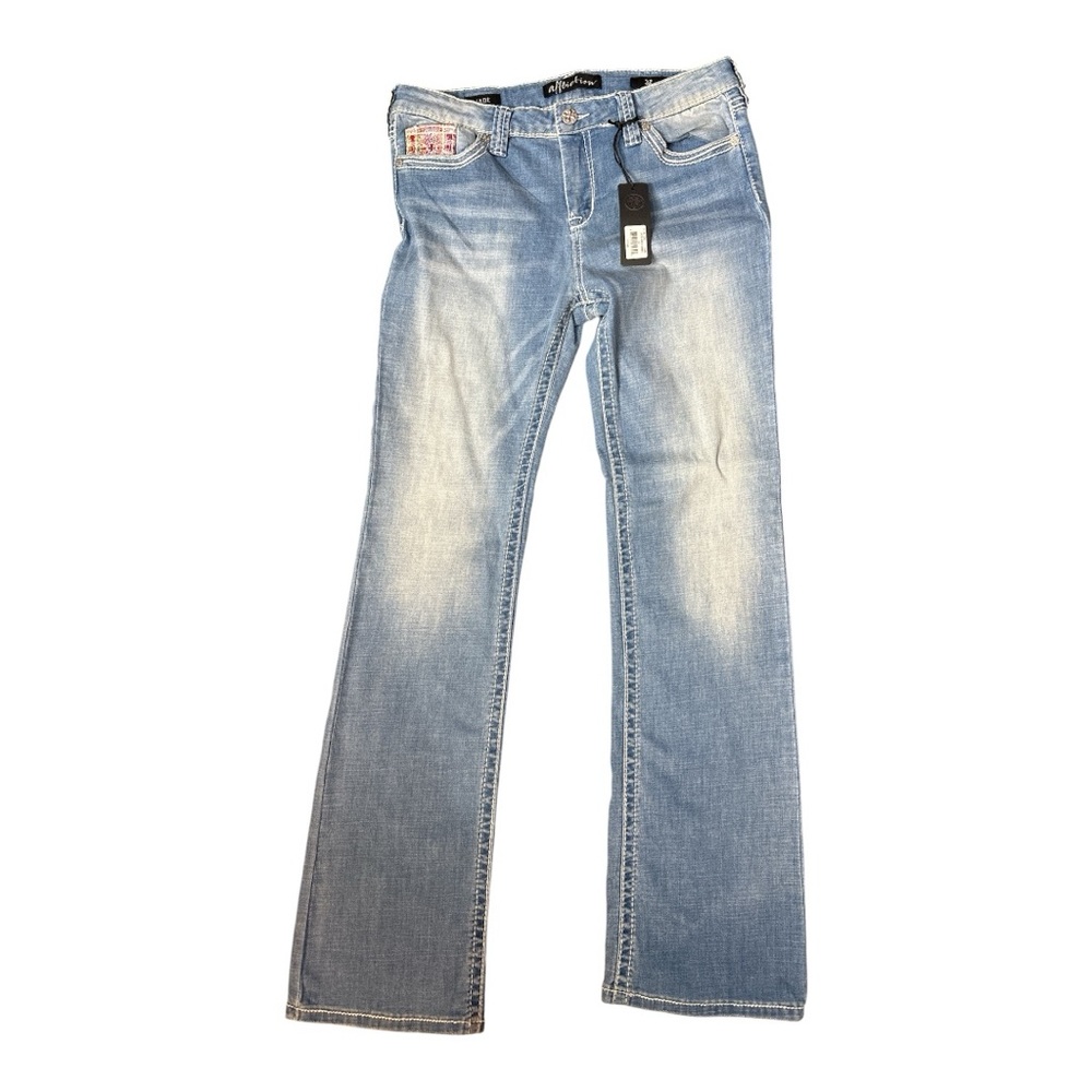 Affliction Women’s Jade Aries Ember Wash Blue Boot Cut Stretchy Jeans Size32 NWT
